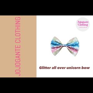 “Glitter all over unicorn bow”